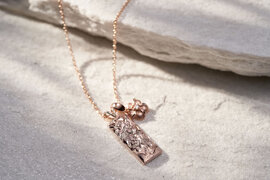 14K PG Bar Pendant
